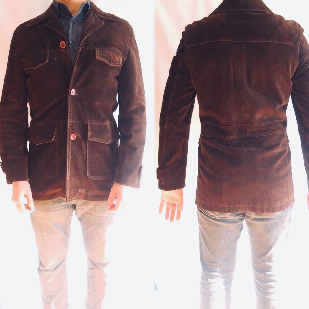 Button-Front Classic Suede Jacket - image 4